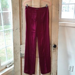Size 4 NWT cranberry color size 4 express satin pants